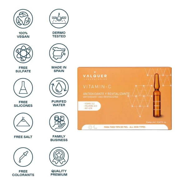 Ampollas Vitamina C - 5 x 2ml - Valquer - Imagen 2